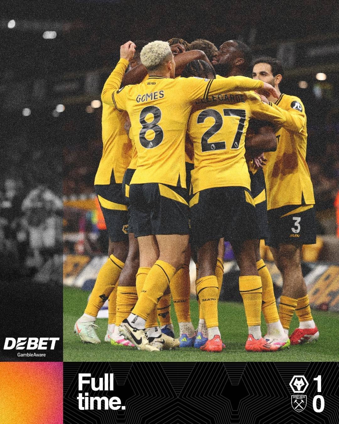 又是1年游狼队力克铁锤领先降级区12分，升班马3队降级倒计时